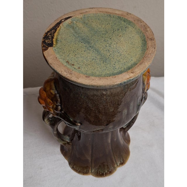 German Art Deco Handle Vase in Multi-Colored Glazed Ceramic, 1930s For Sale - Image 4 of 5