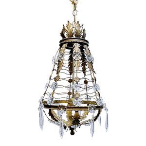 Antique 19th-Century French Bird-Cage Empire Chandelier.
