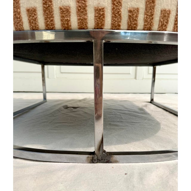 Mid-Century Modern Chrome Barrel Club Chair Newly Reupholstered For Sale - Image 12 of 12