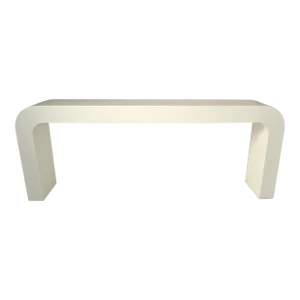 Karl Springer Style Mid-Century Modern Long Textured Console Table 1980