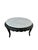 French Vintage French-Style Round Marble-Top Coffee Table With Black Cabriole Base For Sale - Image 3 of 11