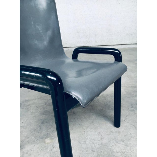 Postmodern Leather Dining Chairs, Italy, 1980s, Set of 4 For Sale - Image 4 of 18