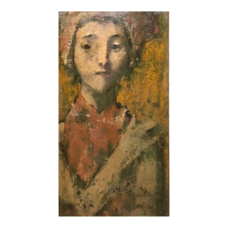 David Aronson, Modernist Encaustic Painting Portrait Boston Expressionist For Sale
