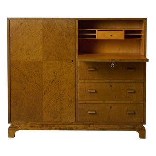 Swedish Grace Stained Birch Cabinet in the style of Axel Larsson, 1930s For Sale