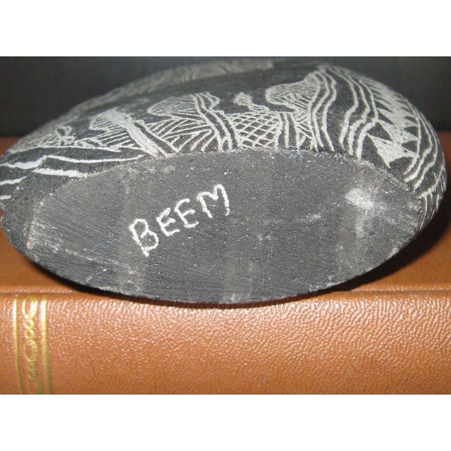 1990s Hopi Native American Painted Stone, Artist Signed Beem For Sale - Image 4 of 6