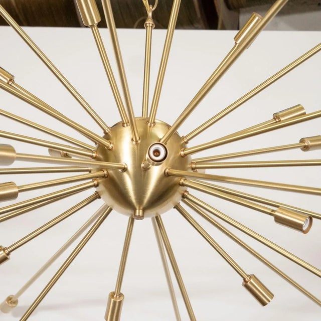 Brass Satin Finish Brass Sputnik Chandelier by Marcelo Bessa For Sale - Image 8 of 10