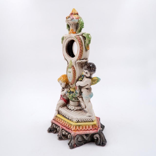 Antique - Pièce de forme - 19th Measures : 23x14cm H:41,5cm Material : glazed porcelain Decorated with two cherubs or...