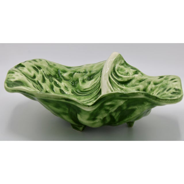 Large Ceramic Green Cabbage Leaf Serving Bowl Chairish
