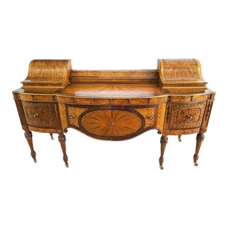 Antique Art Nouveau Amboyna Burl Hand Carved Walnut Vanity Table For Sale