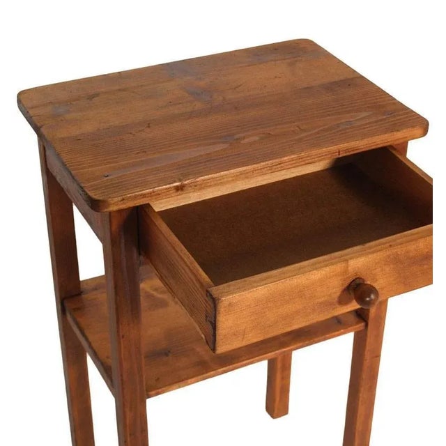 Rustic Vintage Pine Nightstand, 1920s For Sale - Image 3 of 5