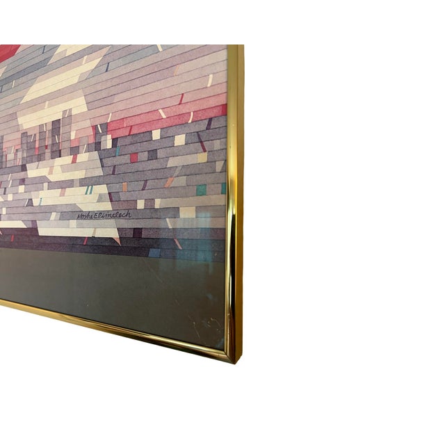 Vintage 1984 Los Angeles Olympics Framed Poster Postmodern Art Brass 1980s Stars in Motion Moshe Elimelech. For Sale In Palm Springs - Image 6 of 9