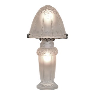 French Art Deco Mushroom Table Lamp by Pierre d'Avesn Lorrain Daum #2 - 1930s France For Sale