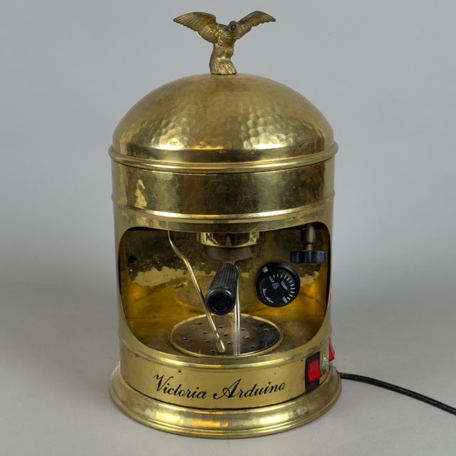 Victoria Arduino Espresso Machine in Hammered Brass, 1960 For Sale - Image 16 of 16