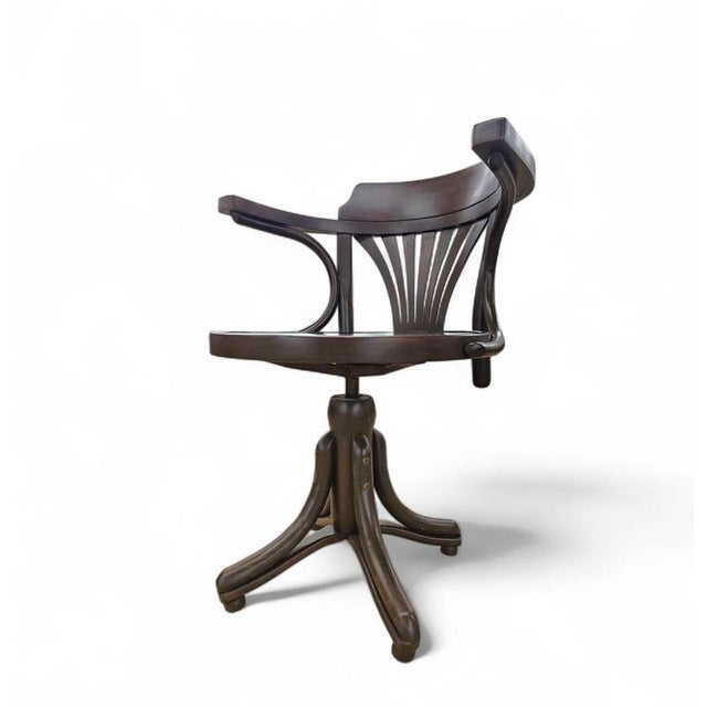 Art Nouveau Style Bentwood Swivel Desk Chair For Sale - Image 5 of 14