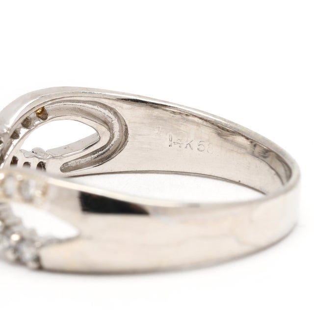Early 21st Century 0.35ctw Infinity Band Ring, 14k White Gold, Ring Size 7.5 For Sale - Image 5 of 6