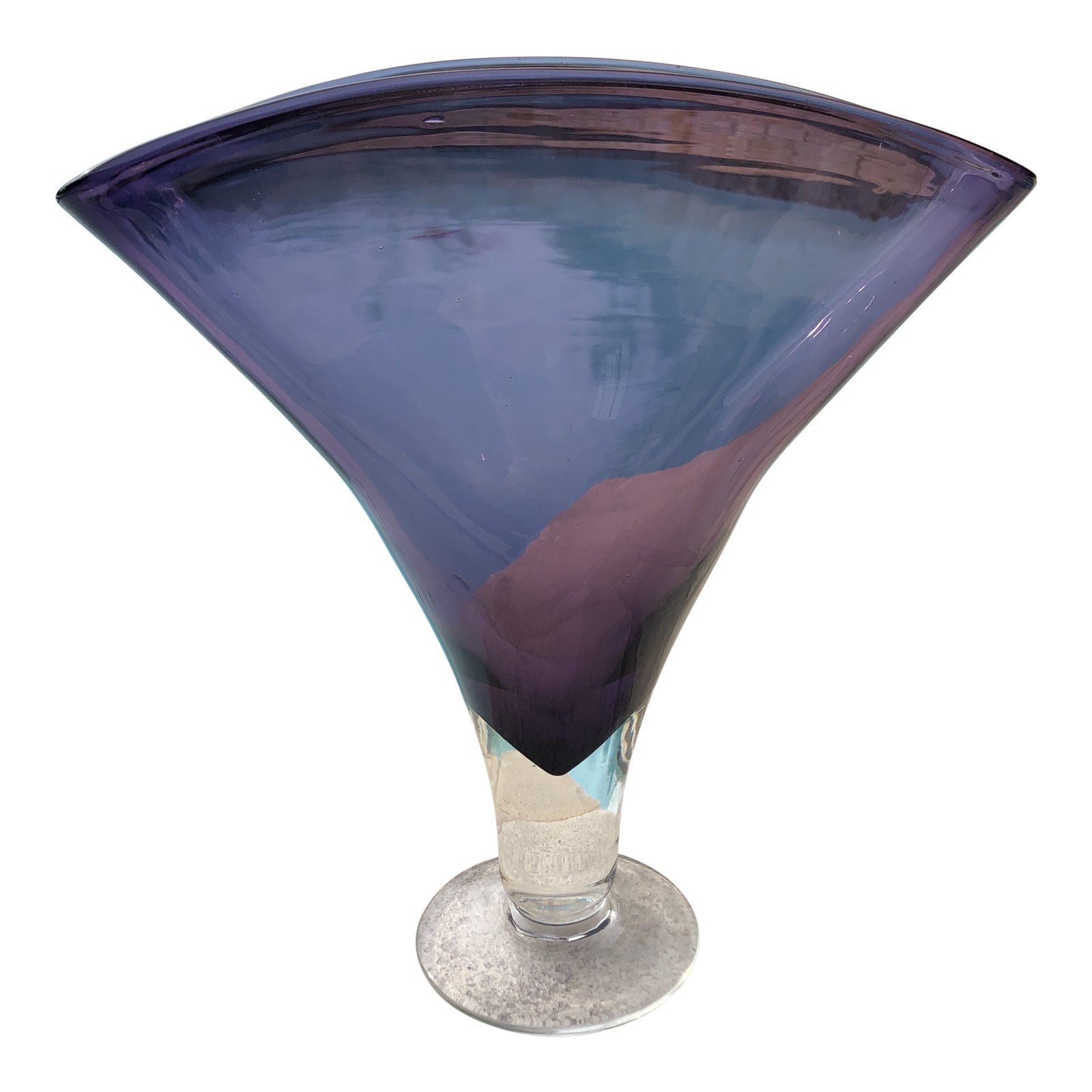 Vintage Blenko Amethyst Purple Art Glass Fan Vase Chairish