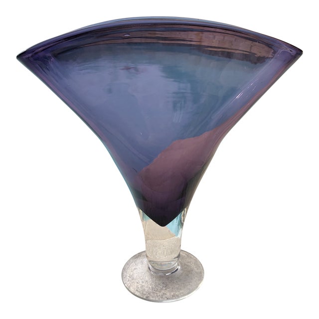 Vintage Blenko Amethyst Purple Art Glass Fan Vase Chairish