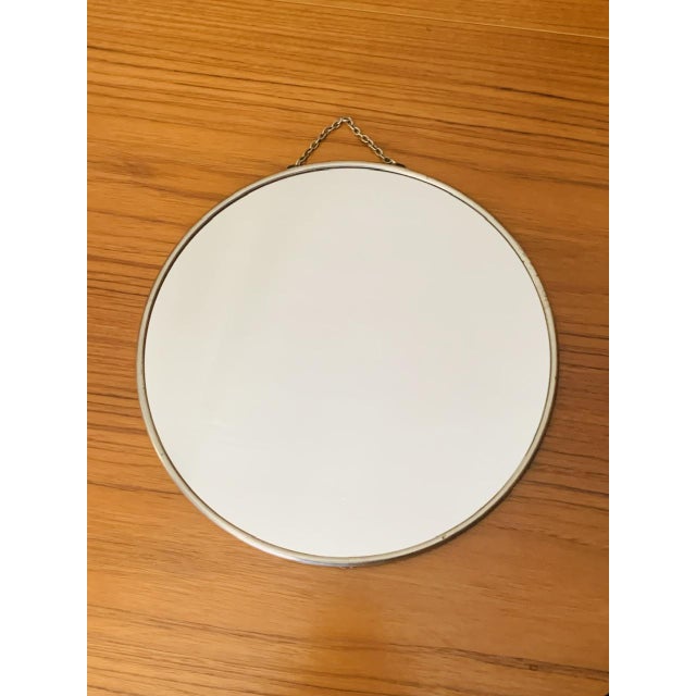 Mid-century, vintage, collectible, medium sized, barber / vanity / wall / shaving mirror from France, inside of a...