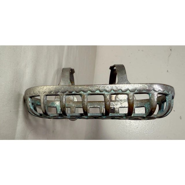Antique Industrial Nickel Plate Brass Bathroom Bathtub Fixture Soap Dish Holder For Sale - Image 10 of 12