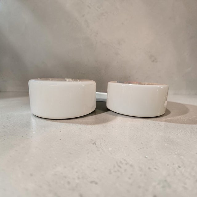 1950s Finnish Flush Mounts in White Opaline Glass by Paavo Tynell for Idman, 1950s, Set of 2 For Sale - Image 5 of 11