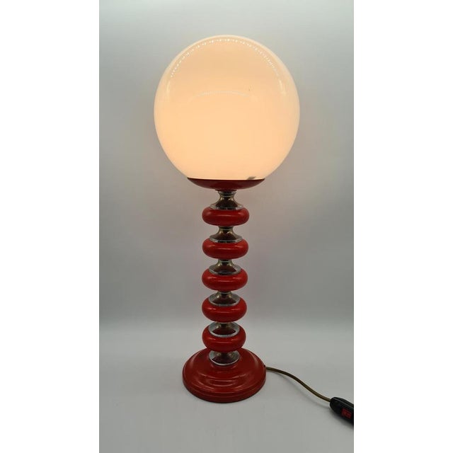 Red Space Age Table Lamp, GDR, 1970s For Sale - Image 8 of 15