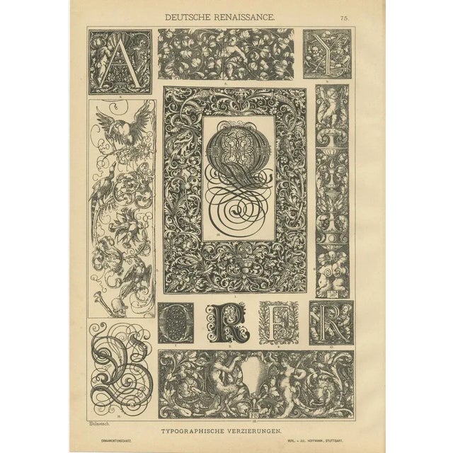 Late 19th Century H. Dolmetsch, German Renaissance Design Prints, 1887, Paper, Set of 4 For Sale - Image 5 of 10