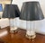 2020s Ethan Allen Etched Chevron Glass and Brass Table Lamps With Black Shades - a Pair For Sale - Image 5 of 6