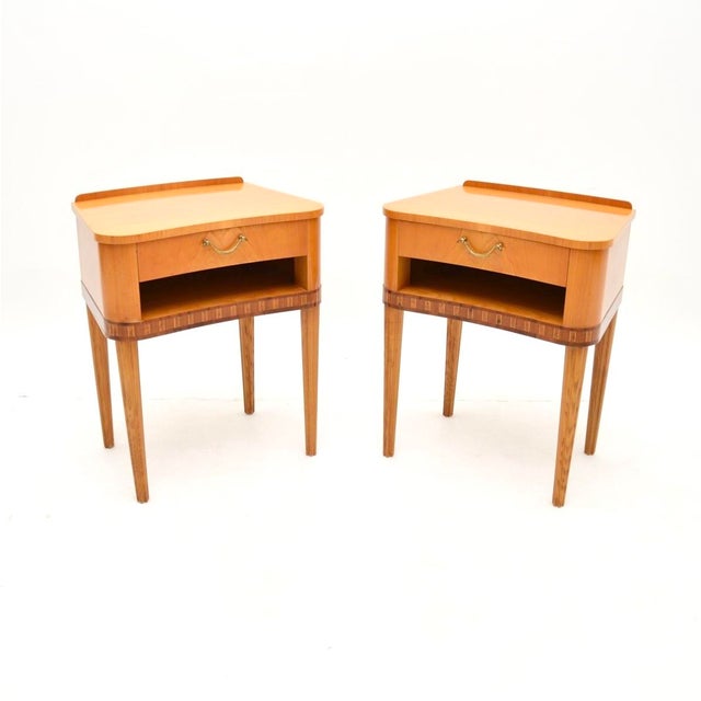 Vintage Swedish Elm Bedside Tables, 1950s, Set of 2 For Sale - Image 11 of 11