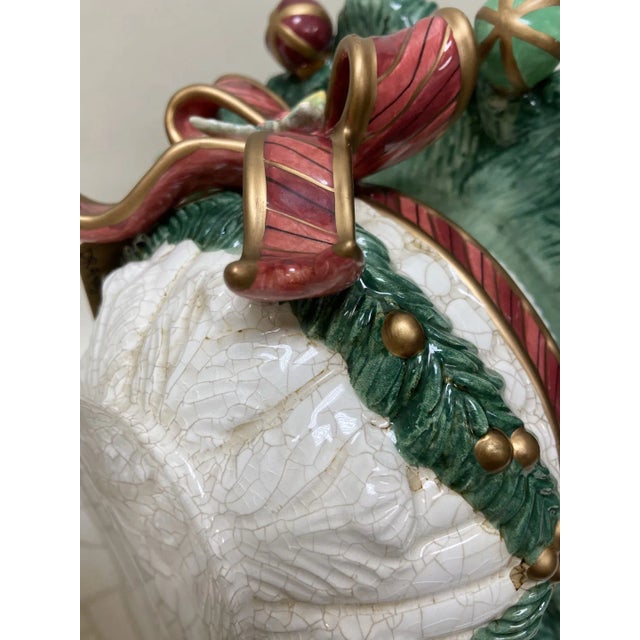 Fitz and Floyd Aegean Christmas Tree Centerpiece For Sale - Image 9 of 12