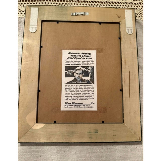 Contemporary 1980s Mark Monsarrat Limited Ed Print Framed Signed Cable Car San Francisco Framed For Sale - Image 3 of 3