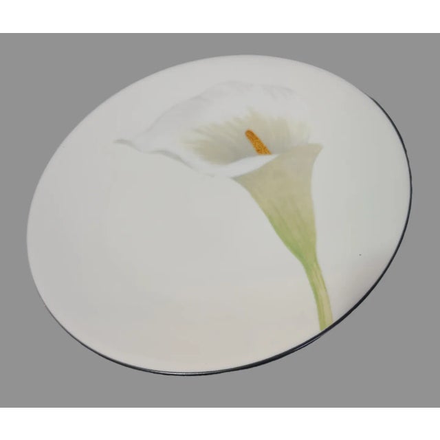 Noritake Vintage Noritake Stone Ware Colorware Graphite Floral Appetizer Hors D' Oeuvre Plates- Set of 6 For Sale - Image 4 of 6