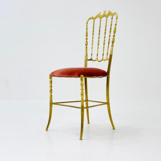 Mid-Century Brass Chiavari Side Chair, Italy, 1980s For Sale - Image 3 of 11