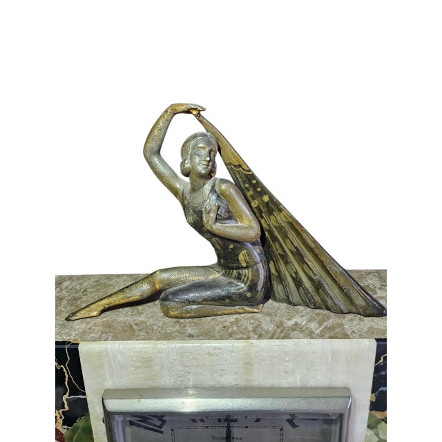 Late 19th Century Late 19th Century Japy Freres Art Deco Marble Mantel Clock For Sale - Image 5 of 12