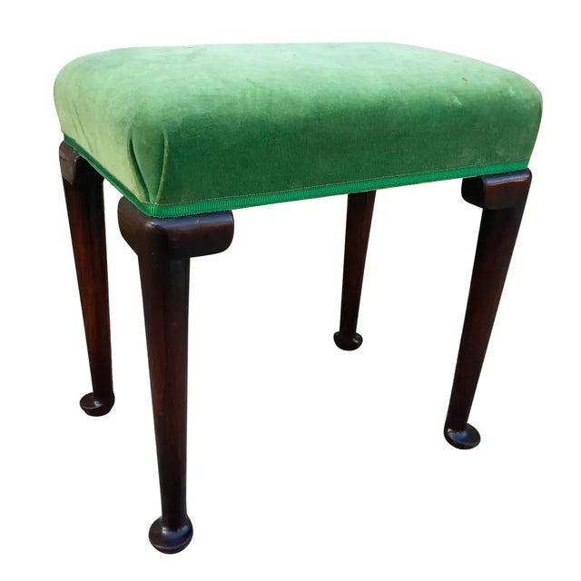 Green Early 20th Century Queen Anne Style Stool For Sale - Image 8 of 8