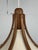 Teak and Linen Umbrella Pendant Hanging Lamp attributed to Domus, 1970s For Sale - Image 13 of 14