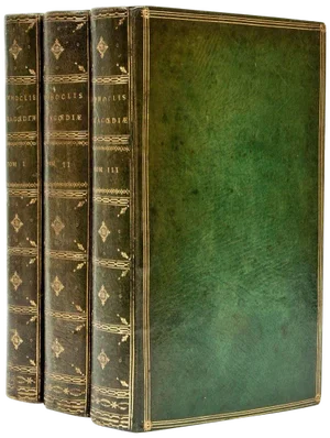 Late 18th Century Volume Set, Green Morocco Leather Sophocles, Tragoediae Septem - 3 Books