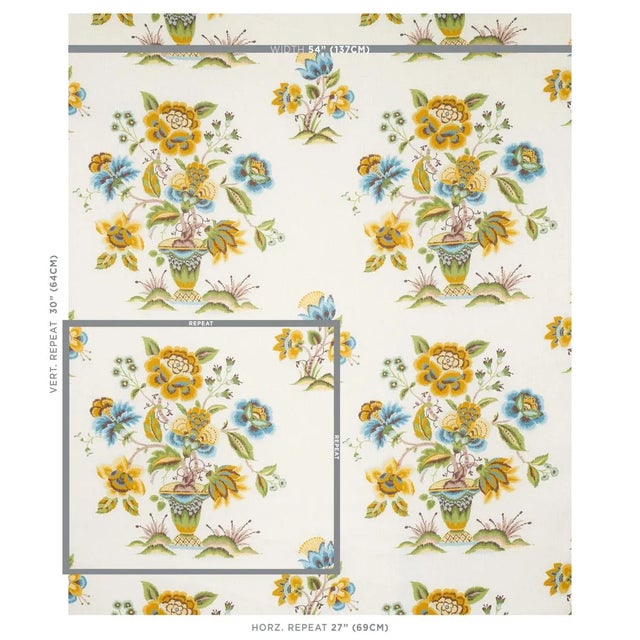 Whimsical and charmingly naive, Ashford Linen features an exuberant plant flowering from a painted cachepot. Based on an...