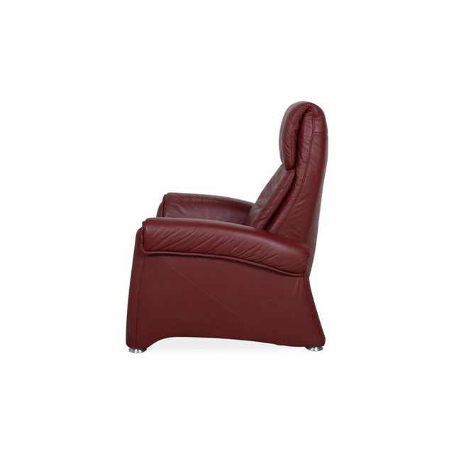 Cherry Red Leather Armchair from Himolla For Sale - Image 17 of 18