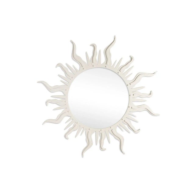 Contemporary Fleur Home Carnival Flambeau Circle Mirror in White Dove, 48x48 For Sale - Image 3 of 3