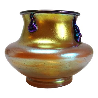 Art Nouveau Iriscedent Selberisis II Glass Vase with Applied Glass from Loetz, Austria, 1890s For Sale