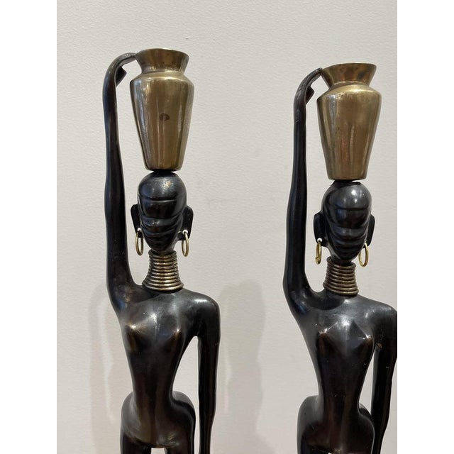 Water Carriers Statuettes attributed to Karl Hagenauer, 1970s, Set of 2 For Sale - Image 9 of 12