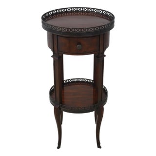 Theodore Alexander 2 Tier 1 Drawer Round Lamp Table For Sale