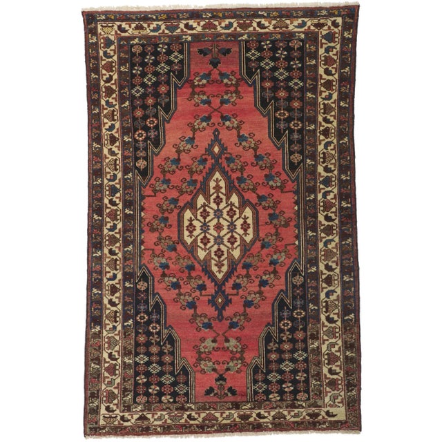 Antique Persian Hamadan Rug - 04'01 X 06'05 For Sale - Image 11 of 11