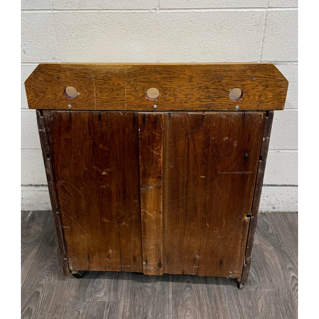 Antique Late Victorian Eastlake Style Golden Oak Washstand Commode For Sale - Image 15 of 15