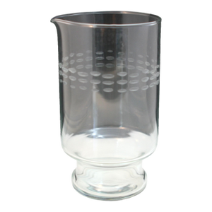 Mid Century Modern Round Etched Crystal Footed Cocktail Pitcher