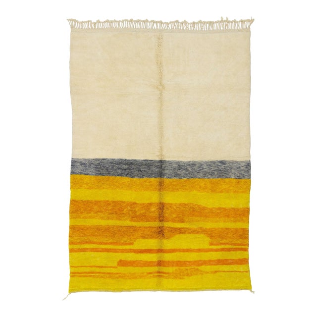 Premium Hand-Knotted Moroccan Wool Rug | 9'10" X 6'9" | One of a Kind For Sale