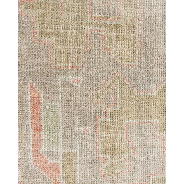 1940s Vintage Turkish Oushak Rug 4'9 X 11'2 For Sale - Image 4 of 12