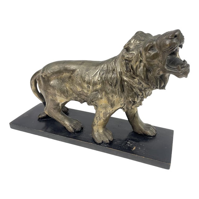 Lion Sculpture in Argentone, 1940s For Sale