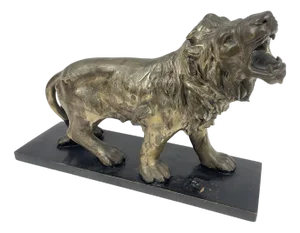 Lion Sculpture in Argentone, 1940s