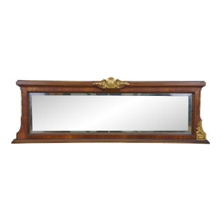 Antique French Louis XVI Style Mahogany Backsplash Mirror Overmantel Dresser 49" For Sale